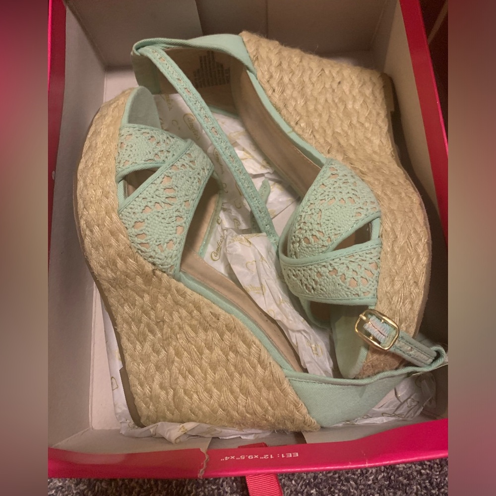 Aqua blue wedges